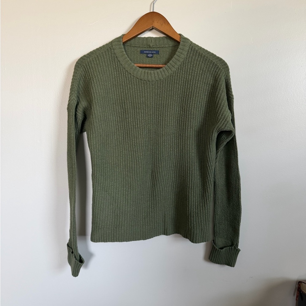 American Eagle Outfitters Olive Crewneck Sweater